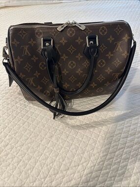Monogram Canvas Satchel with Black Trim